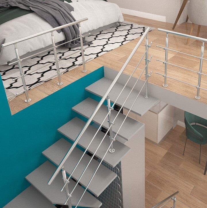 180cm Floor Mount Stainless Steel Handrail for Slopes and Stairs Handrails Living and Home