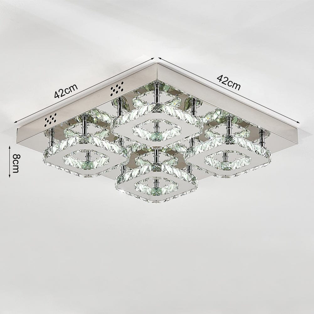 68 W Square LED Ceiling Light with Crystal Dimmable Warm Light Ceiling Lights Living and Home