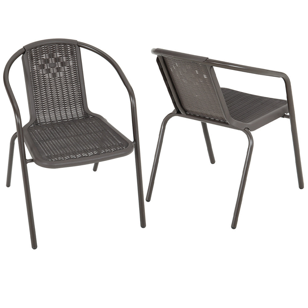 Garden Ripple Round Table With Umbrella Hole Or 2/4/6 Stacking Chairs Garden Dining Sets