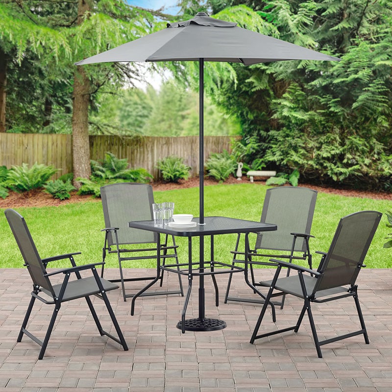 Patio Table Garden Coffee Table Rectangle Dining Table with the Umbrella Stand Hole Garden Dining Table