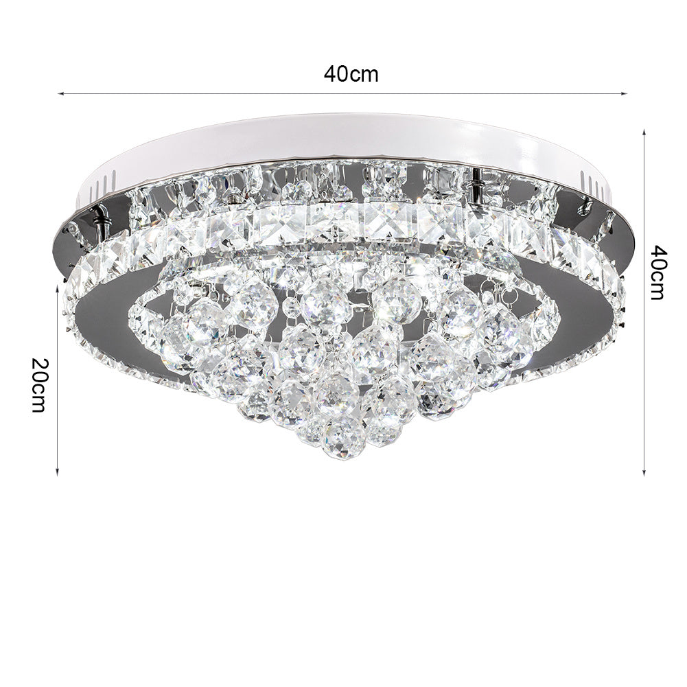 36w Crystal Ceiling Light Modern Chandeliers Lamp with Crystal Droplets Ceiling Light Living and Home Cool White (No remote control)