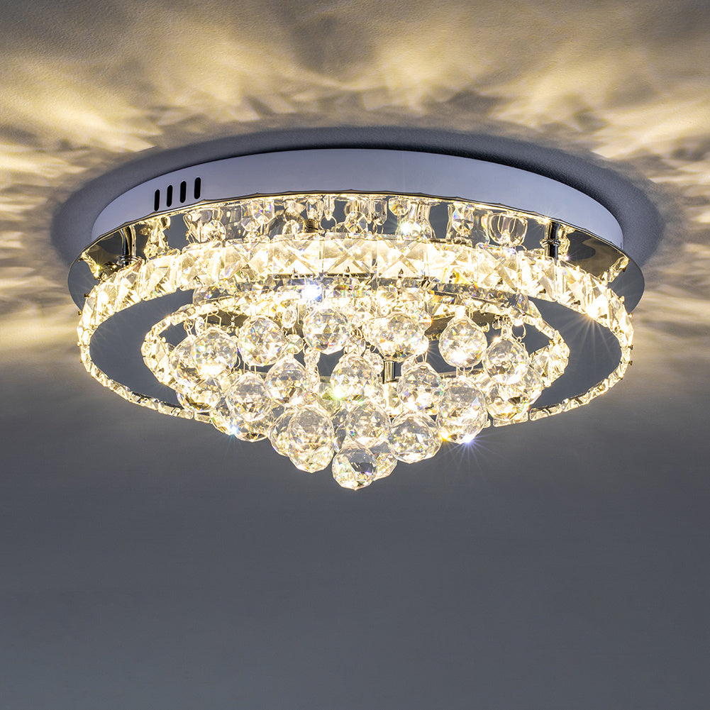 36w Crystal Ceiling Light Modern Chandeliers Lamp with Crystal Droplets Ceiling Light Living and Home