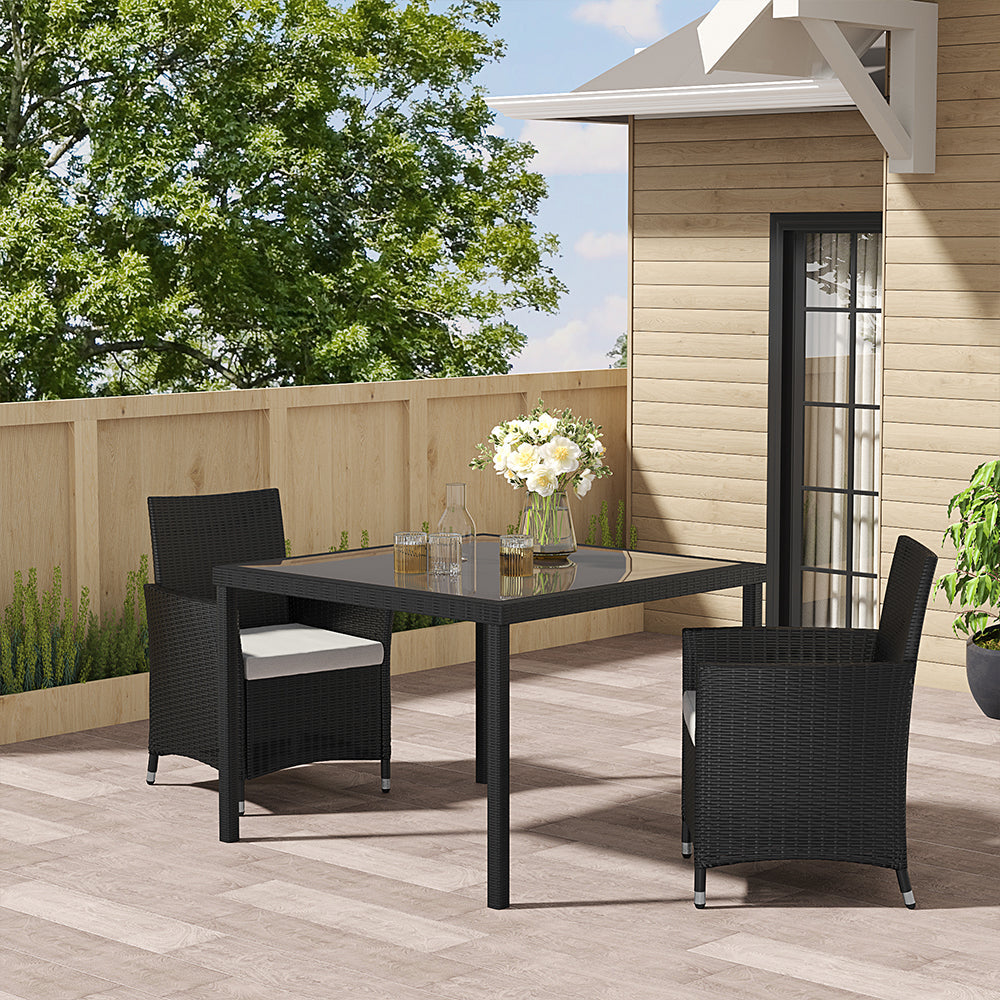 Garden Table Dining Patio Outdoor Table Black/Brown Garden Dining Table
