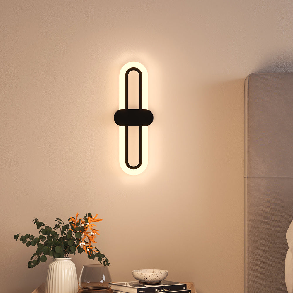 Modern Oval LED Wall Light with Acrylic Shade Wall Lamps Living and Home Warm