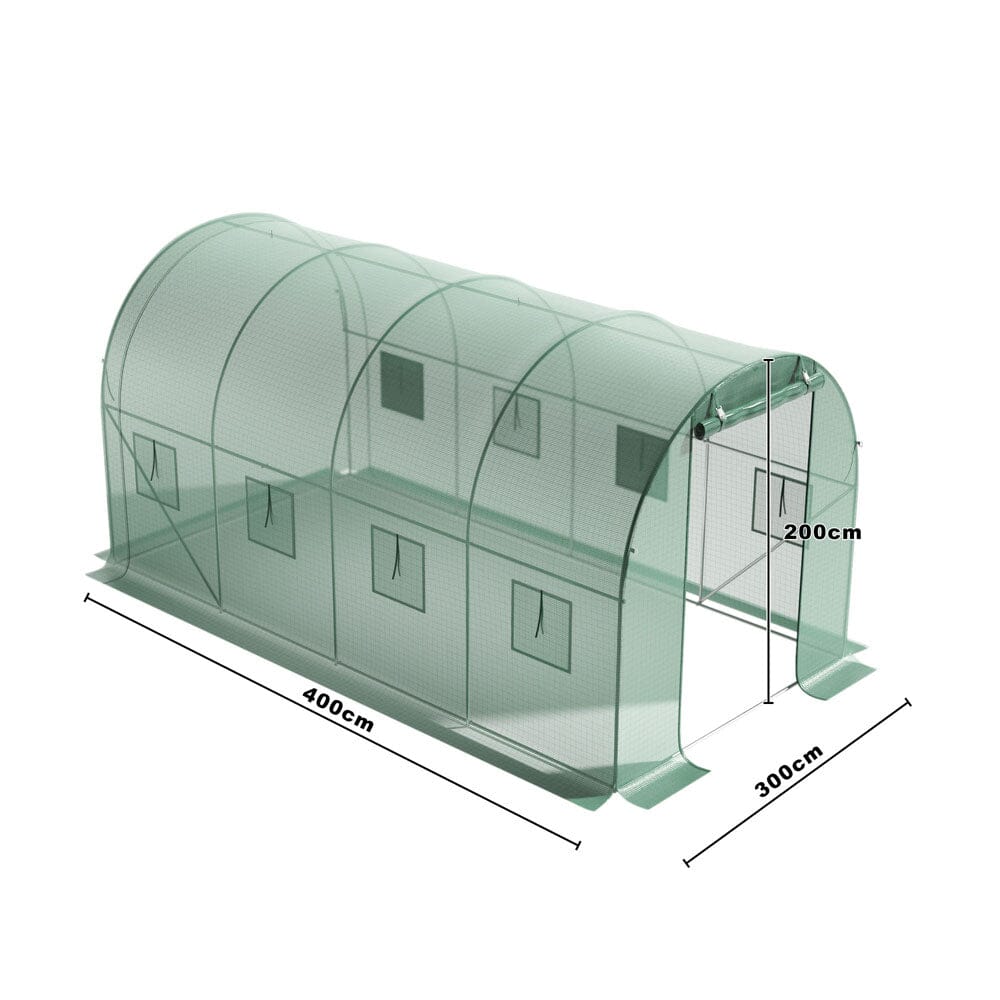 Green Outdoor Walk-in Tunnel Greenhouse with Steel Frame Greenhouses Living and Home