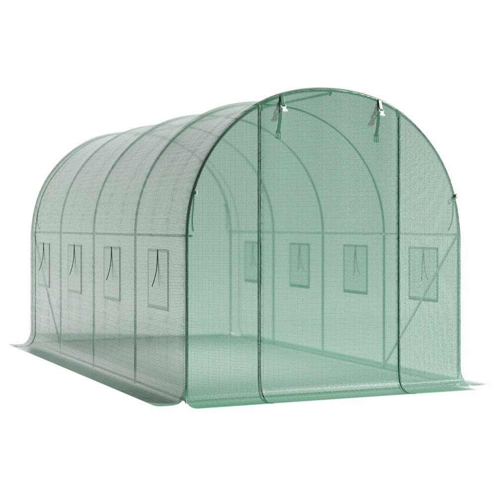 Green Outdoor Walk-in Tunnel Greenhouse with Steel Frame Greenhouses Living and Home