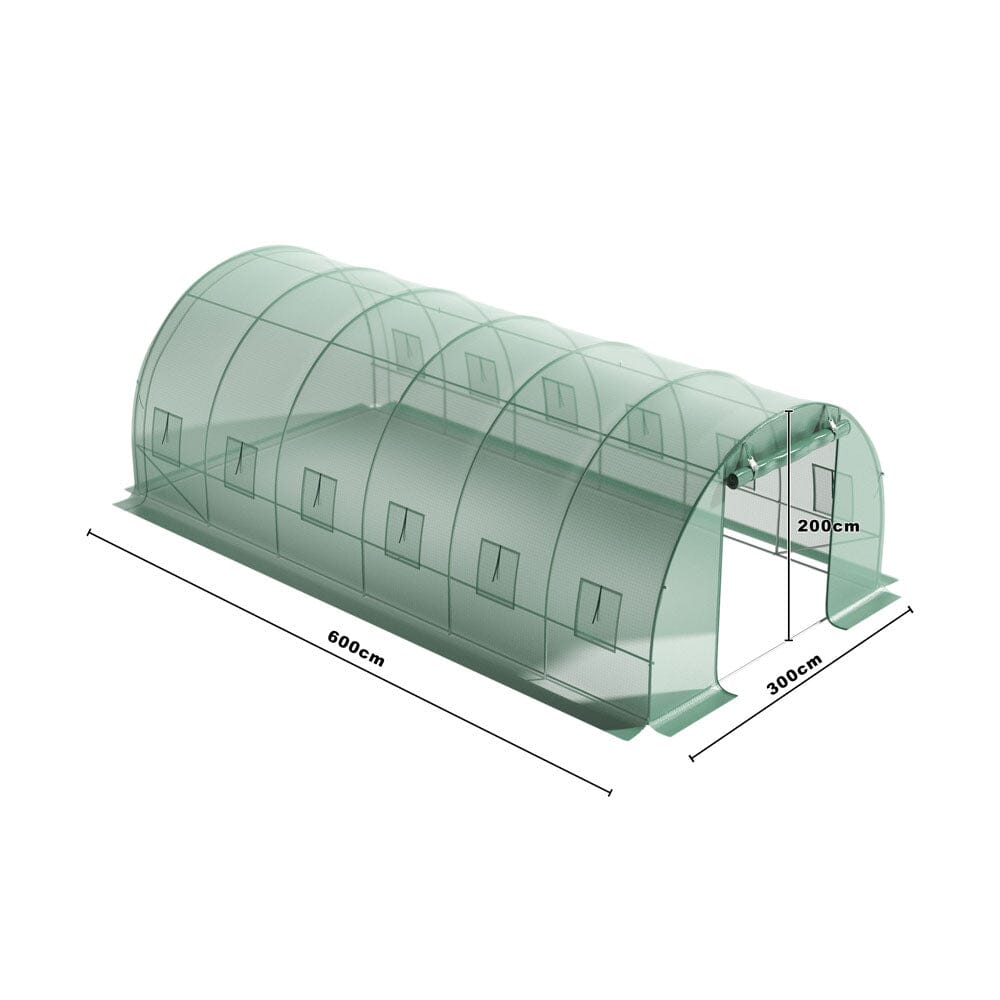 Green Outdoor Walk-in Tunnel Greenhouse with Steel Frame Greenhouses Living and Home