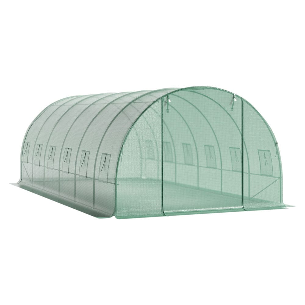 Green Outdoor Walk-in Tunnel Greenhouse with Steel Frame Greenhouses Living and Home