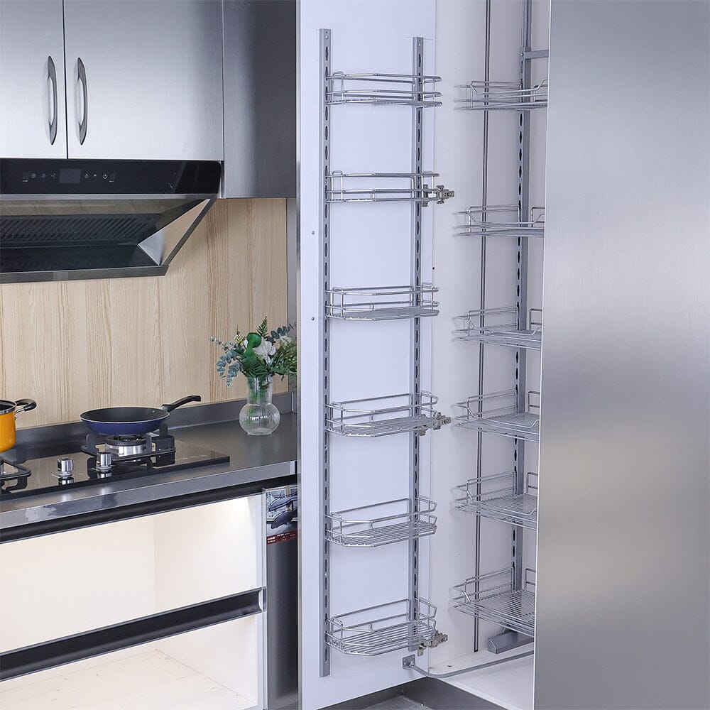 Tall Tandem Metal Pull Out Pantry Kitchen Shelves Living and Home