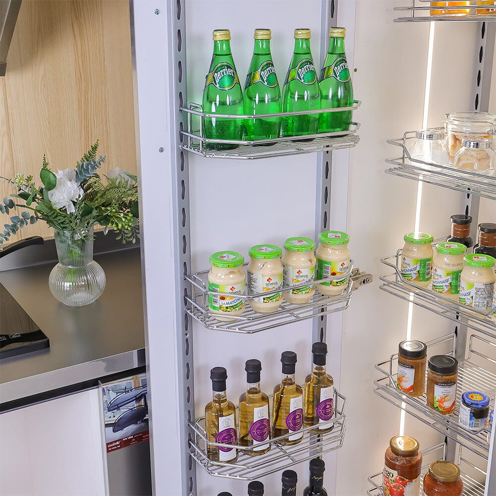 Tall Tandem Metal Pull Out Pantry Kitchen Shelves Living and Home