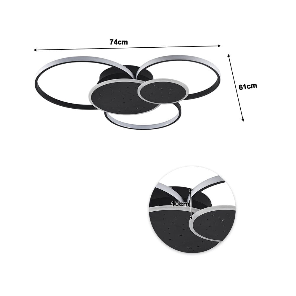 Modern 5 Rings LED Ceiling Light 115W White Light Ceiling Lights Living and Home