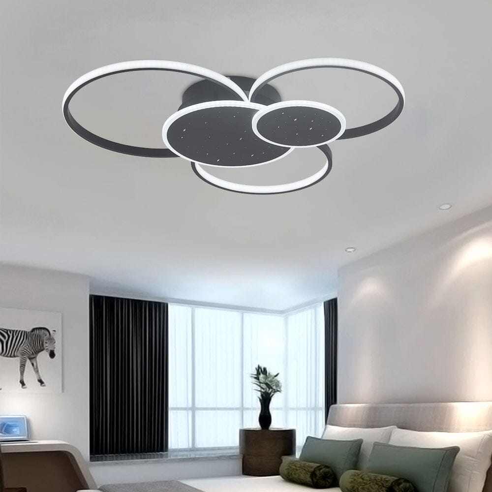 Modern 5 Rings LED Ceiling Light 115W White Light Ceiling Lights Living and Home