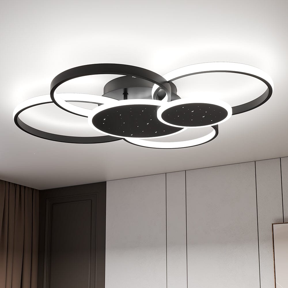 Modern 5 Rings LED Ceiling Light 115W White Light Ceiling Lights Living and Home