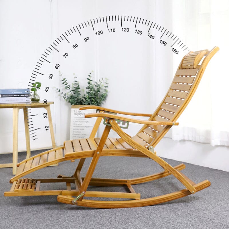 Bamboo Rocking Chair Foldable Recliner Sun Loungers Living and Home