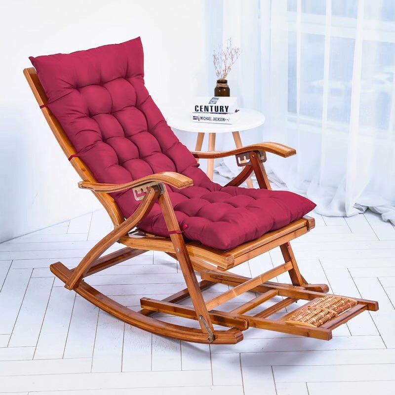 Bamboo Rocking Chair Foldable Recliner Sun Loungers Living and Home