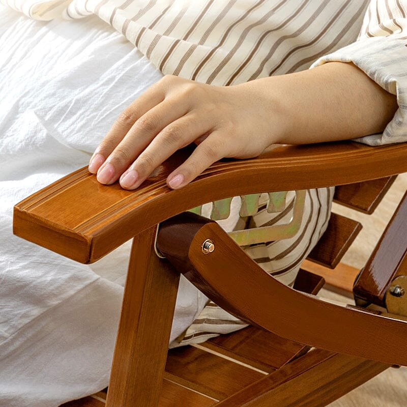 Bamboo Rocking Chair Foldable Recliner Sun Loungers Living and Home