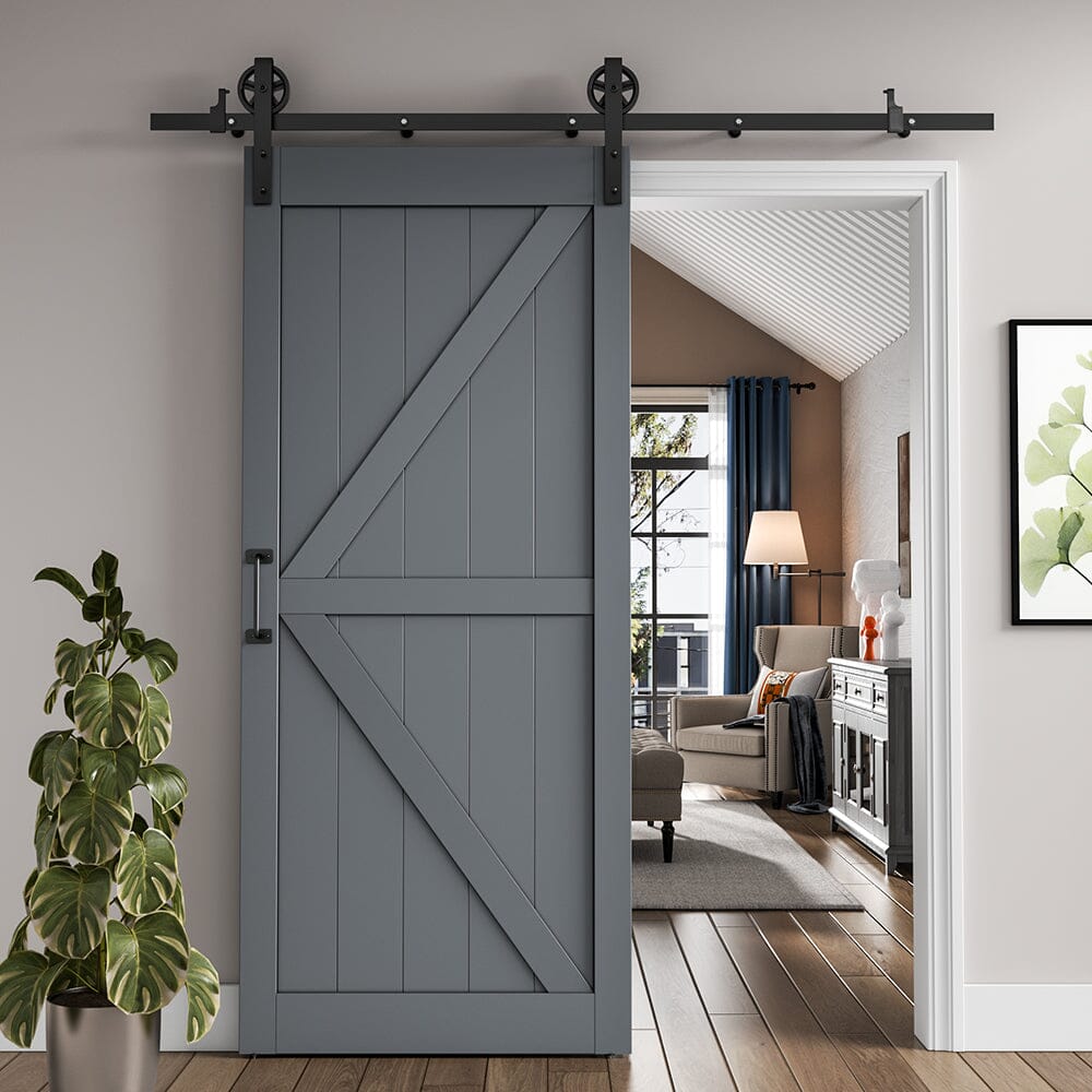 213cm Height Wooden Barn Door Sliding Doors with 200cm L Sliding Kit living room Living and Home