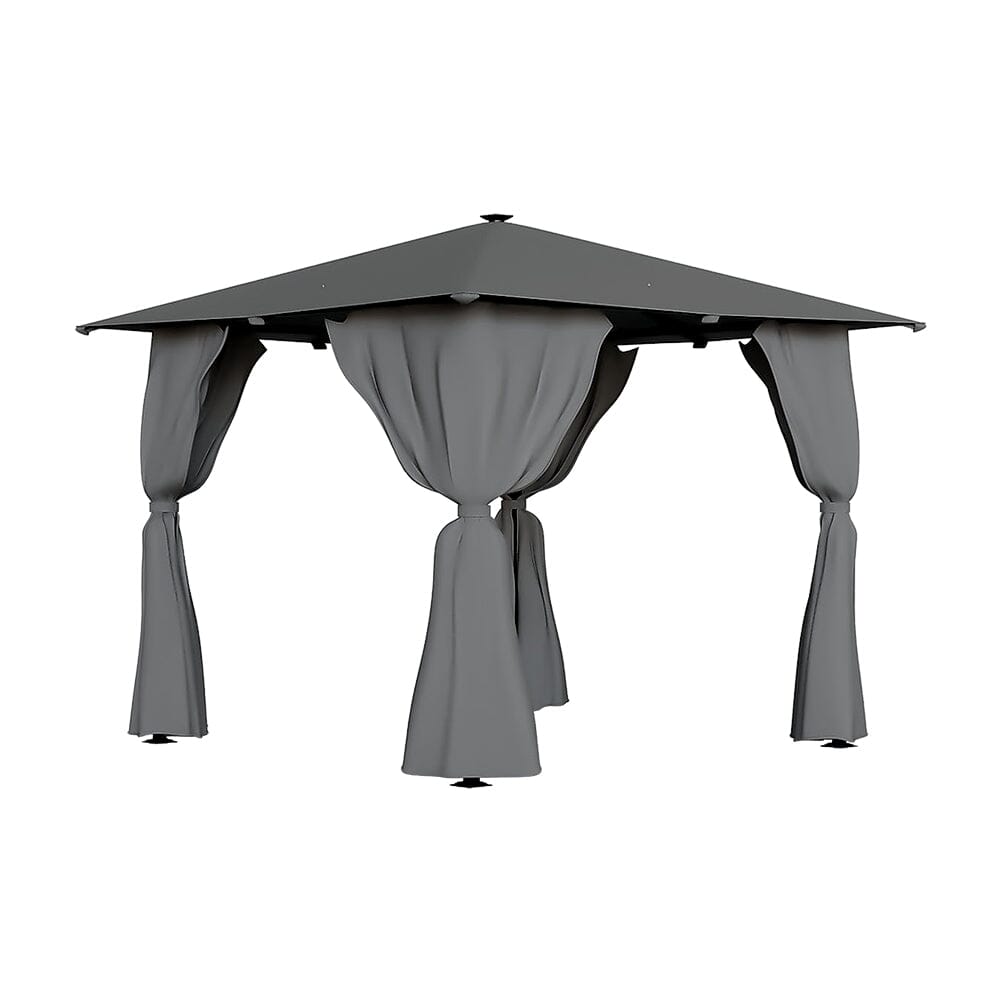 Garden Sheds 300cm Wide Metal Gazebo with Lights Canopies & Gazebos Living and Home