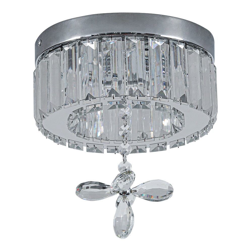 Modern Round Crystal Ceiling Light with Crystal Pendant Living and Home