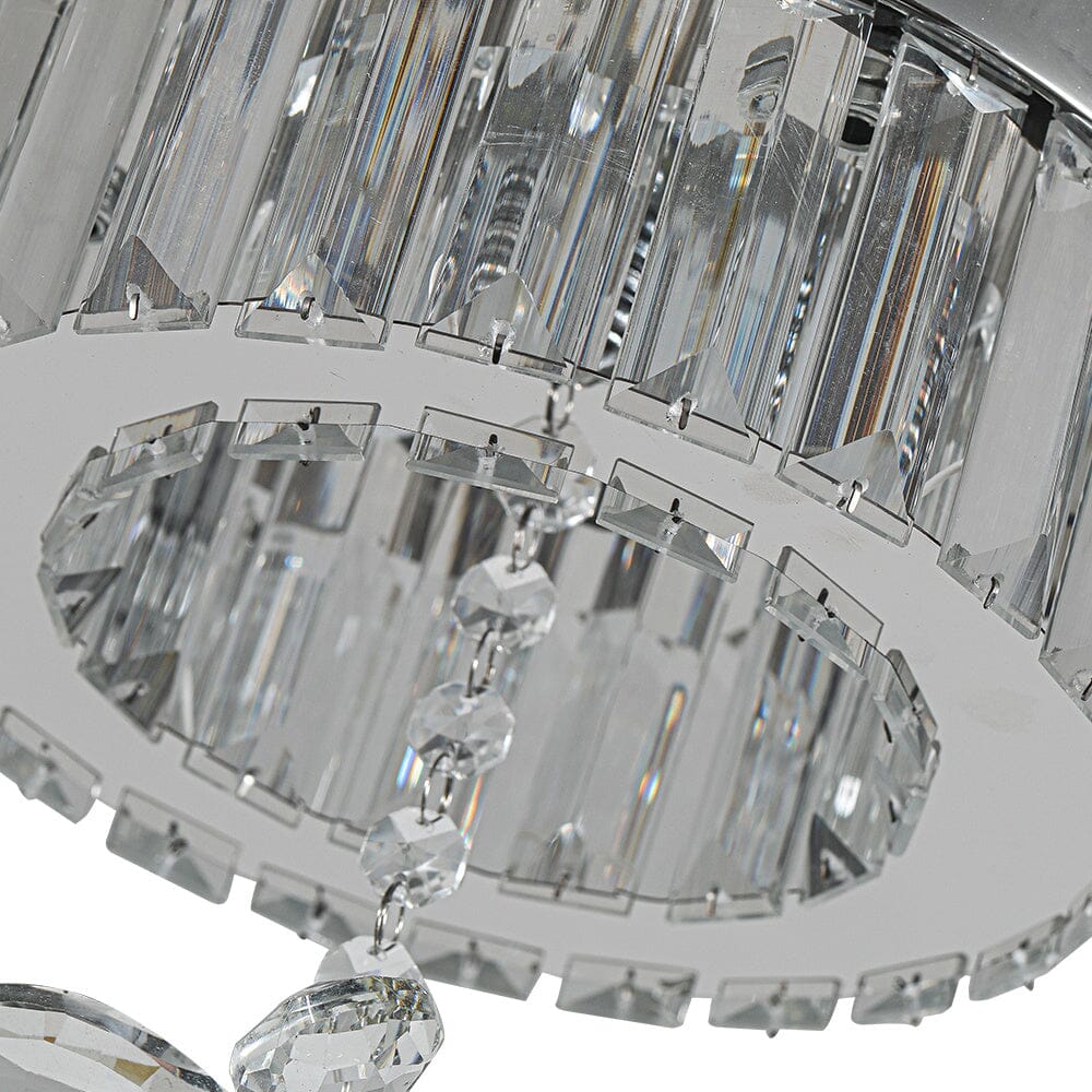 Modern Round Crystal Ceiling Light with Crystal Pendant Living and Home