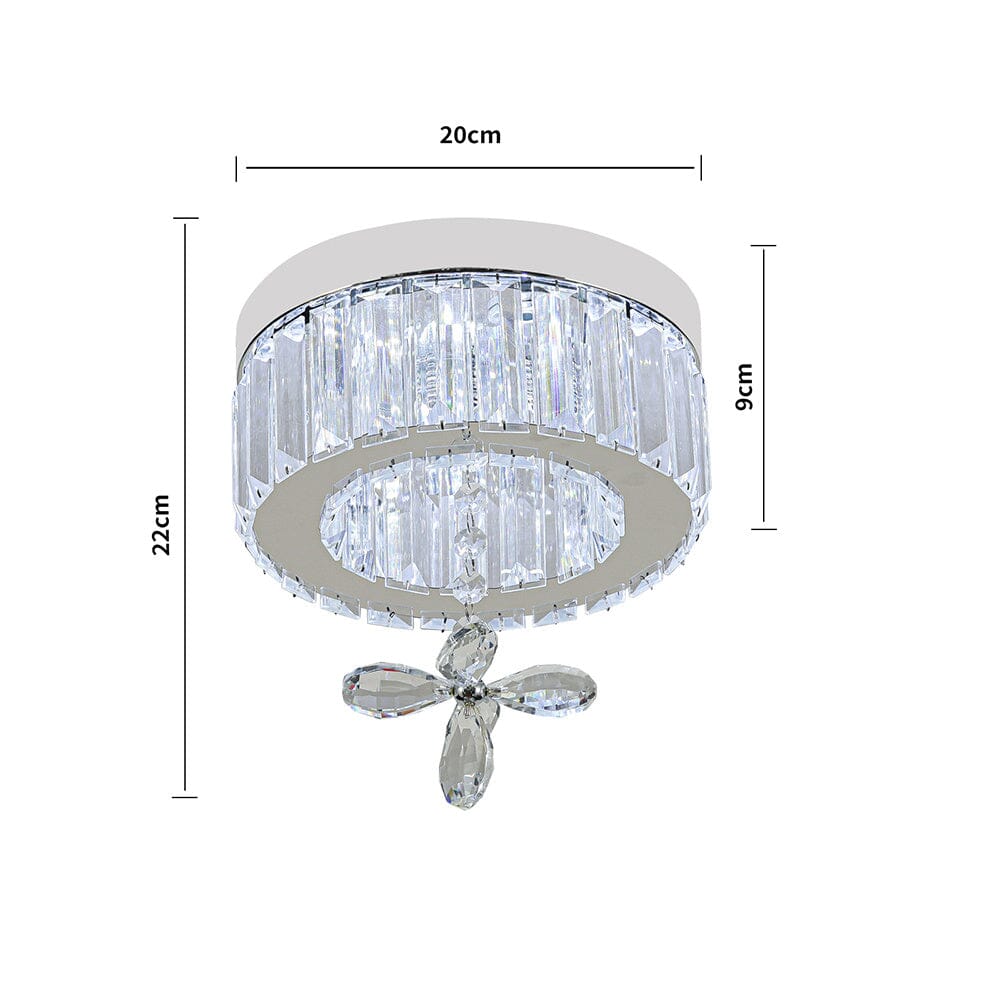 Modern Round Crystal Ceiling Light with Crystal Pendant Living and Home
