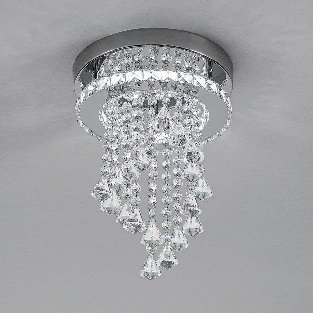 Modern Crystal Ceiling Light with Droplets Cool White Living and Home