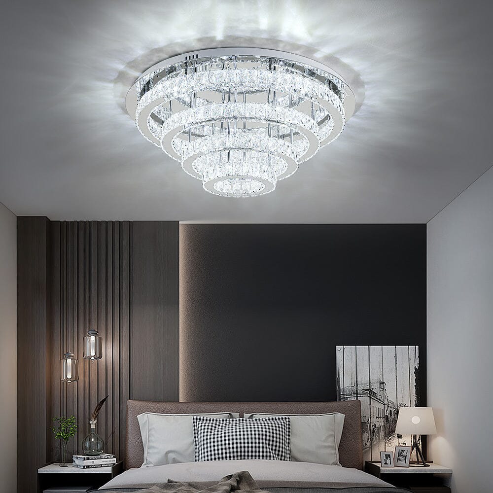 4-Tier Chic Crystal Flush Mount Ceiling Light Living and Home