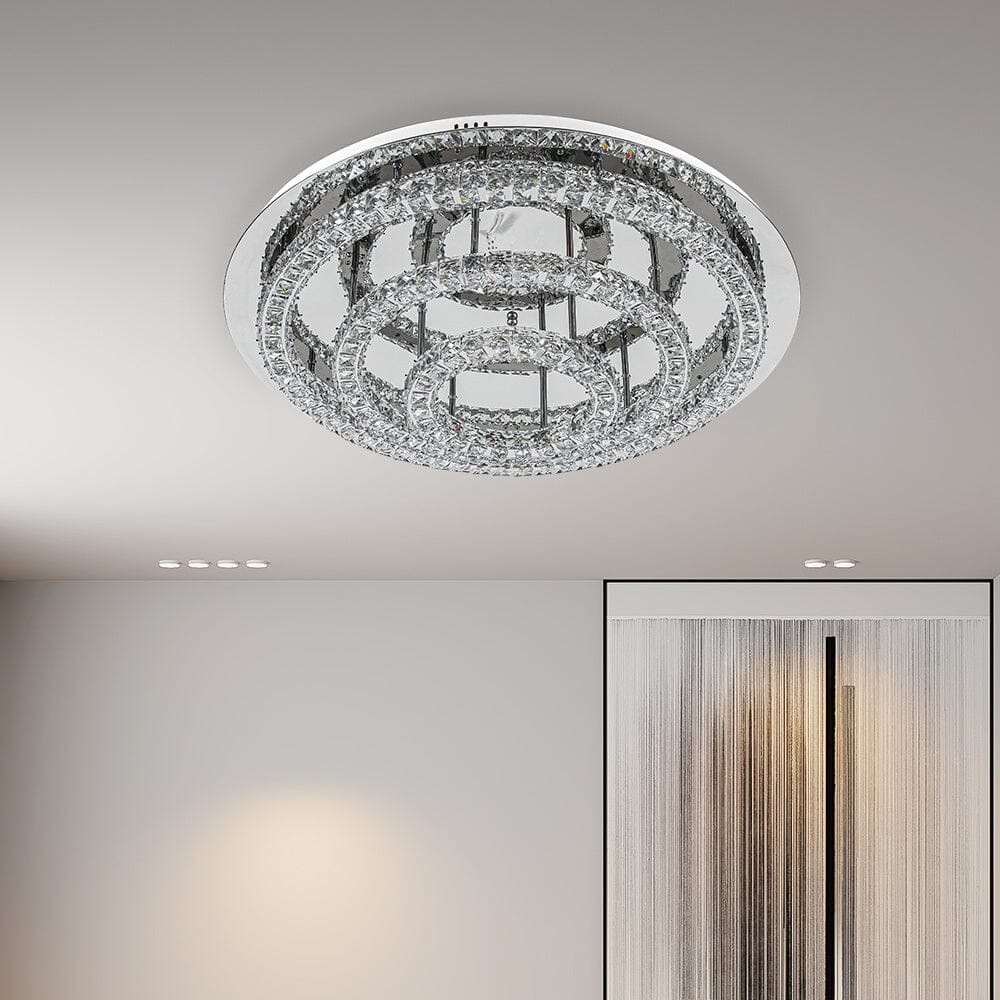 4-Tier Chic Crystal Flush Mount Ceiling Light Living and Home