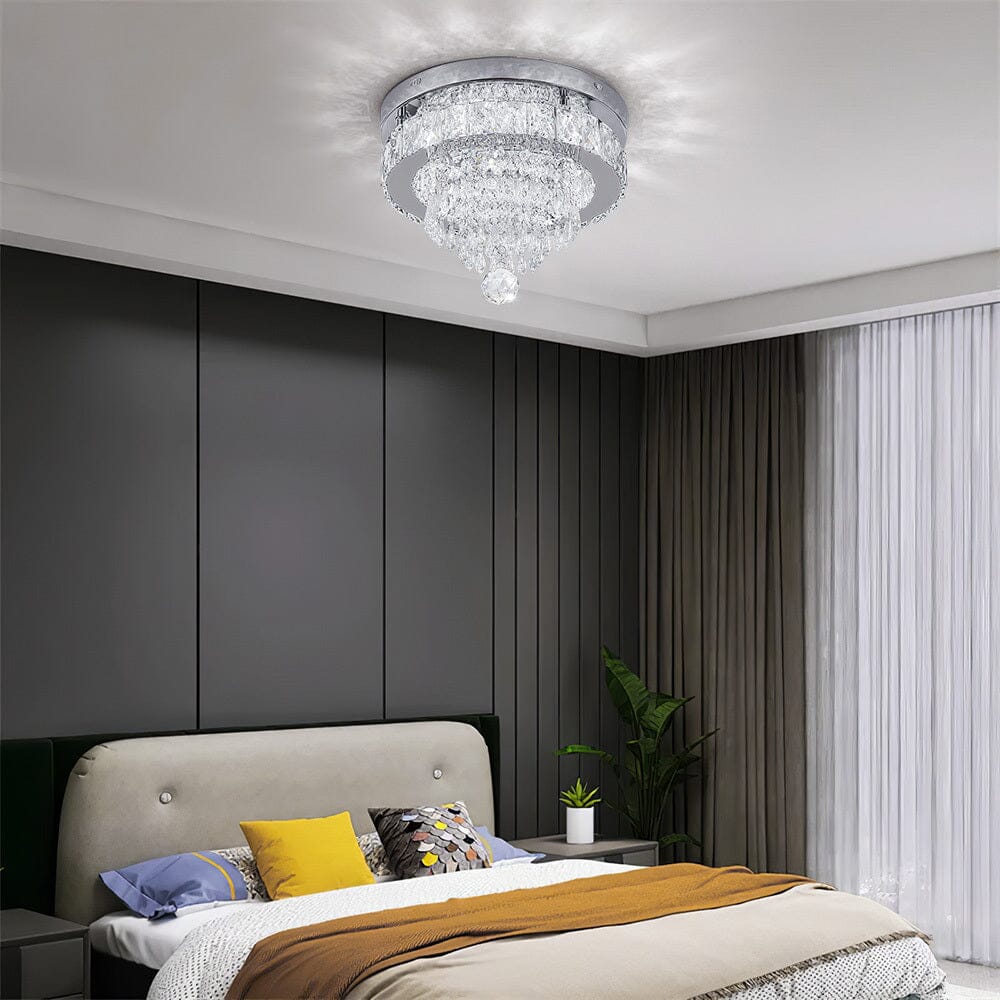 Elegant Crystal Round Ceiling Light Living and Home