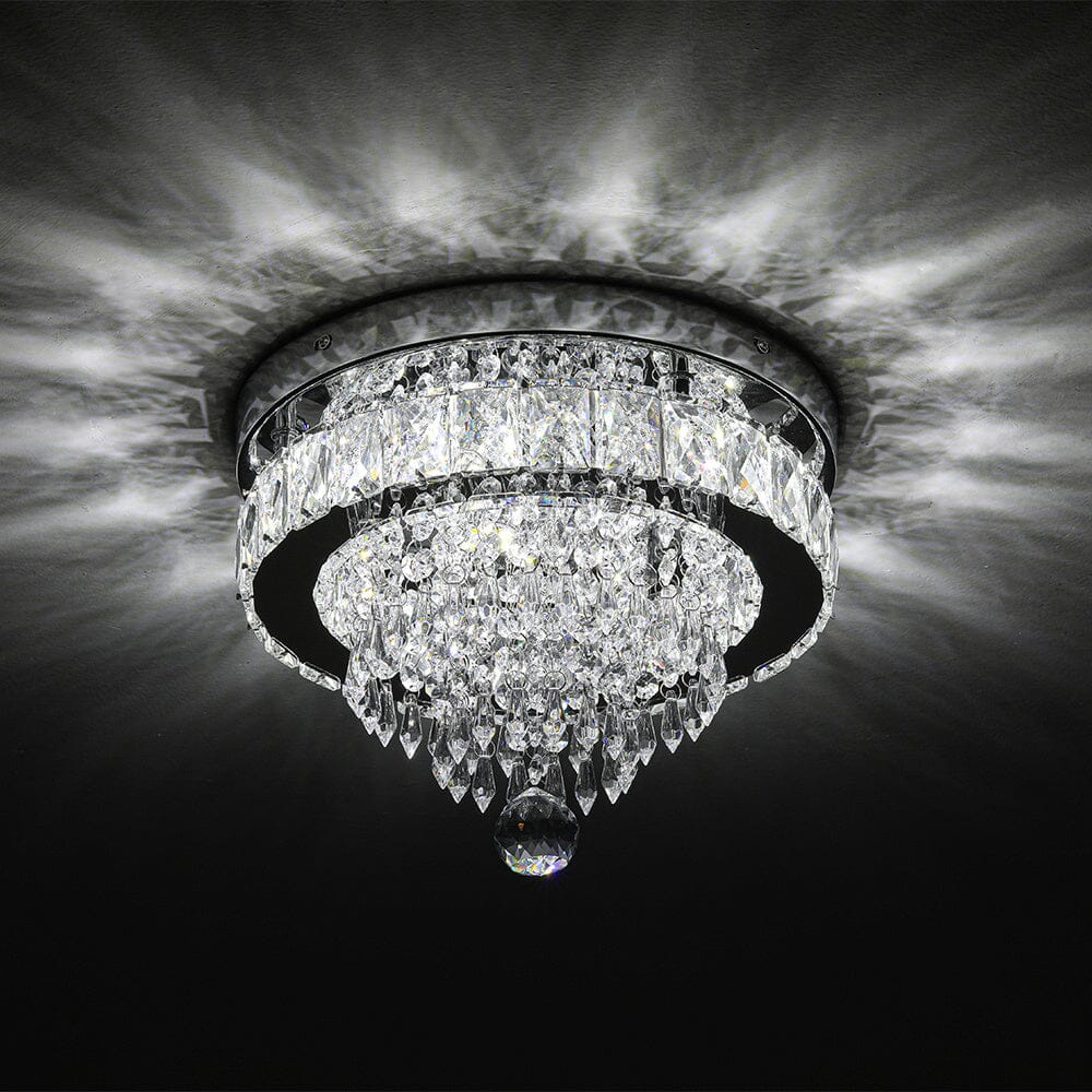 Elegant Crystal Round Ceiling Light Living and Home
