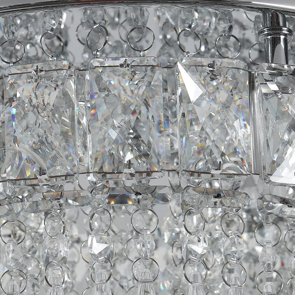 Elegant Crystal Round Ceiling Light Living and Home