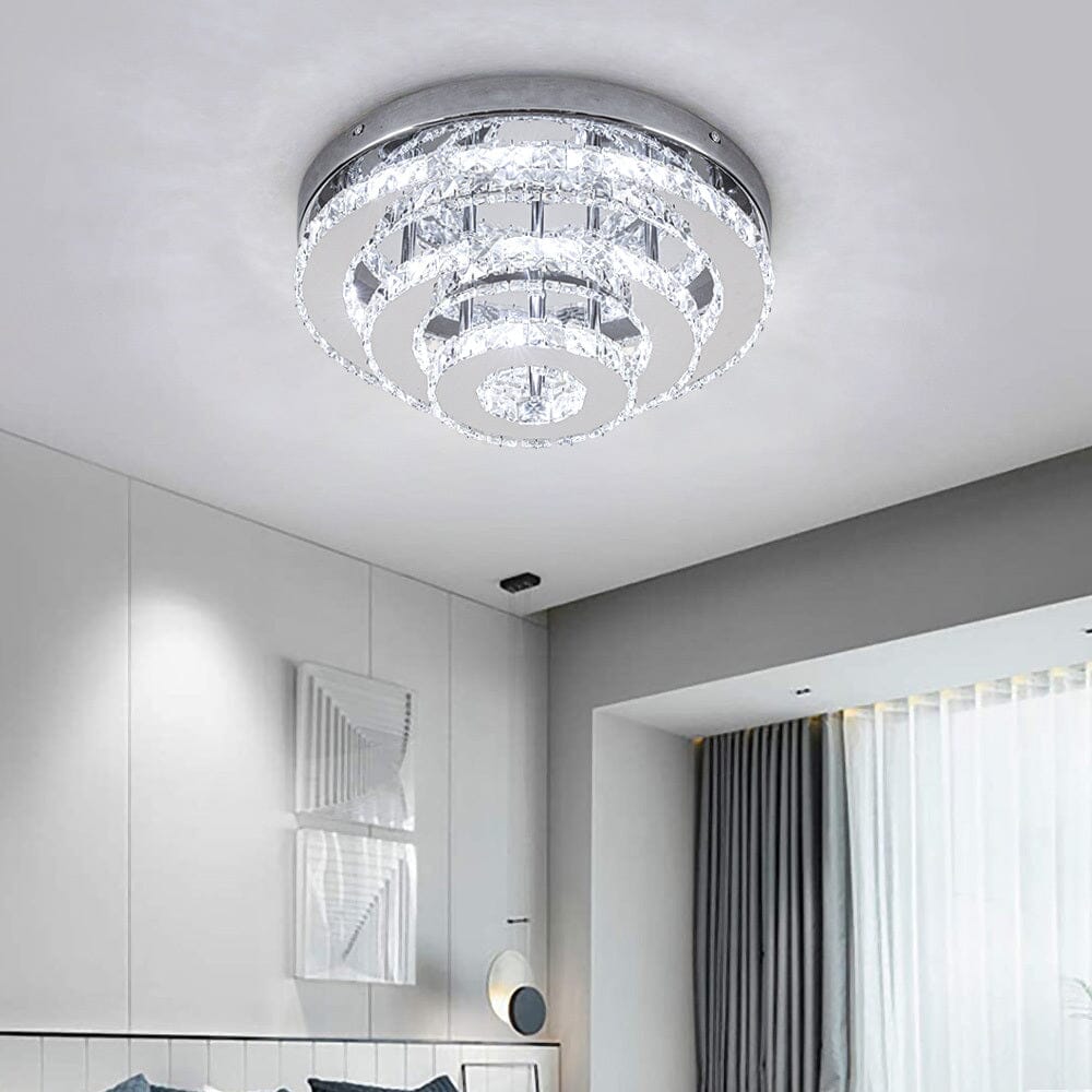 3-Tier Chic Crystal Ceiling Light with Chrome Finish Living and Home