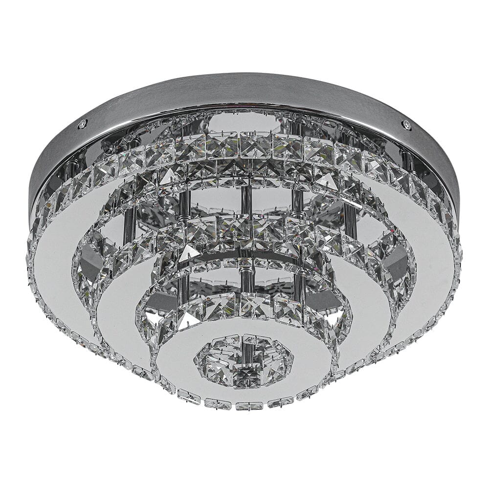 3-Tier Chic Crystal Ceiling Light with Chrome Finish Living and Home