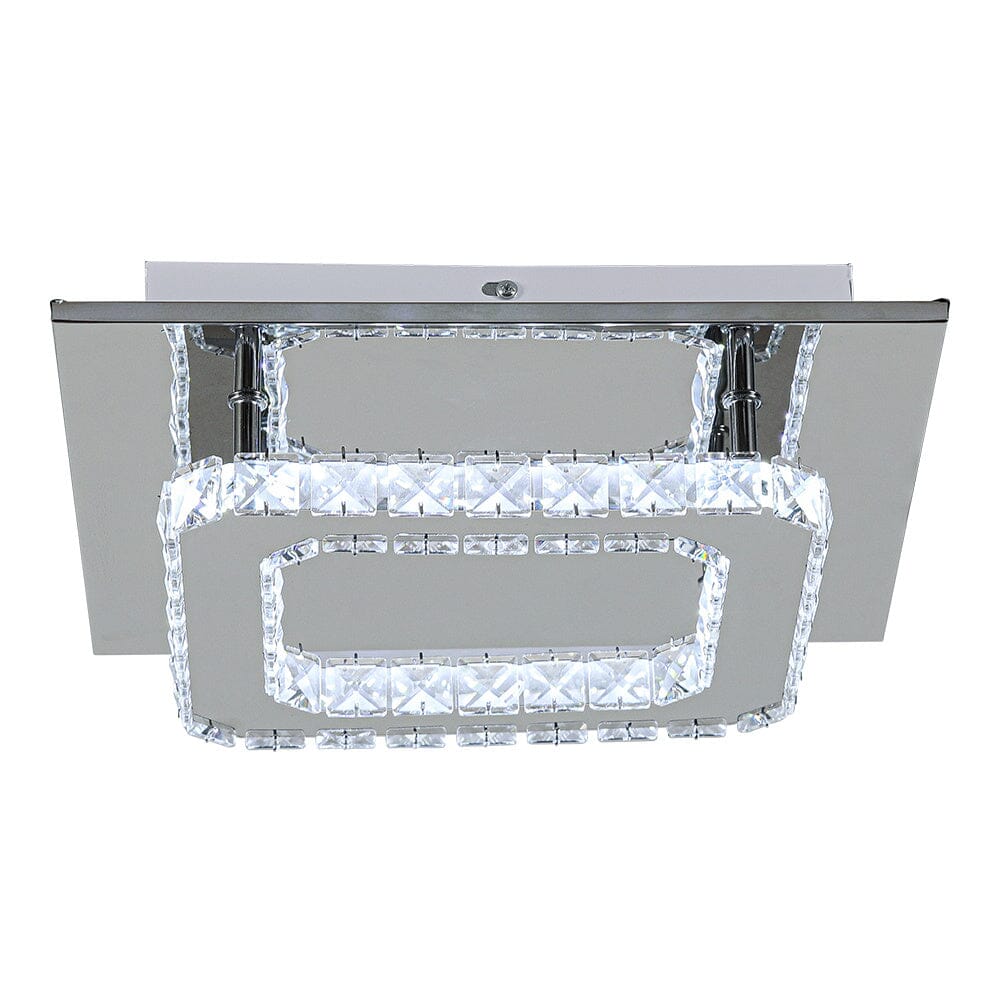 Modern Square Crystal Ceiling Light with Chrome Finish Living and Home