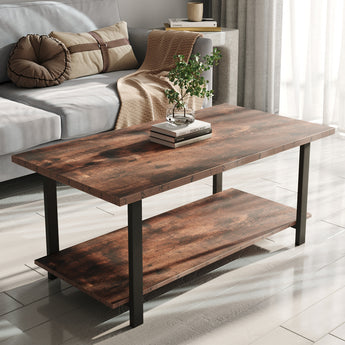 Wooden Coffee Table with Storage Shelf