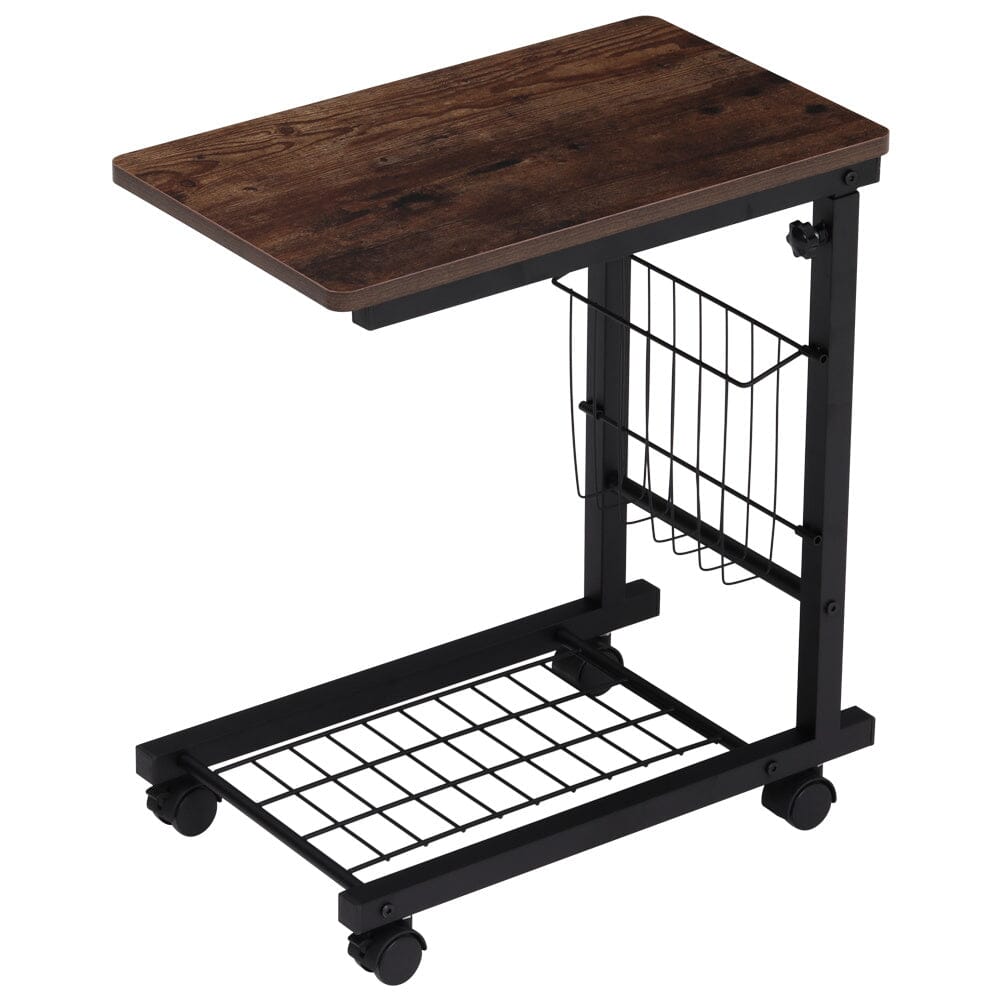 Adjustable Vintage Shaped Side Table with Black Legs Living and Home