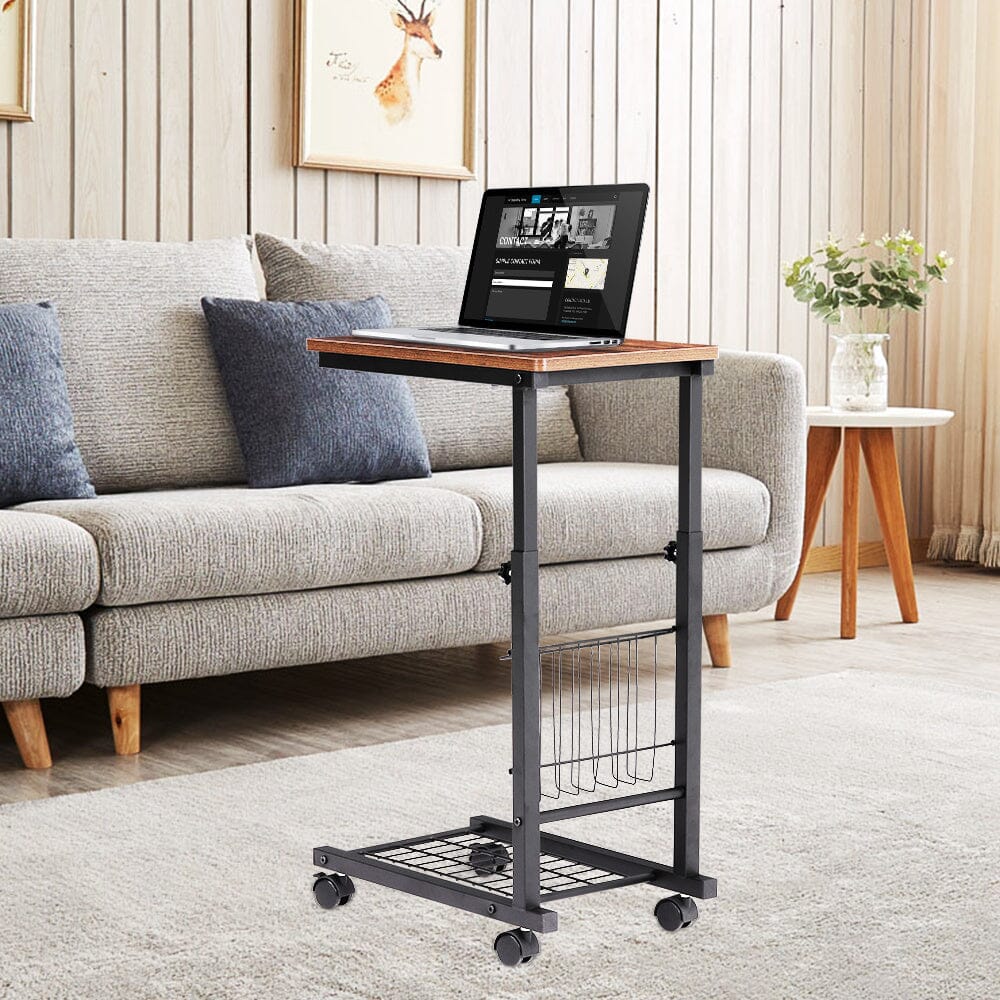 Adjustable Vintage Shaped Side Table with Black Legs Living and Home