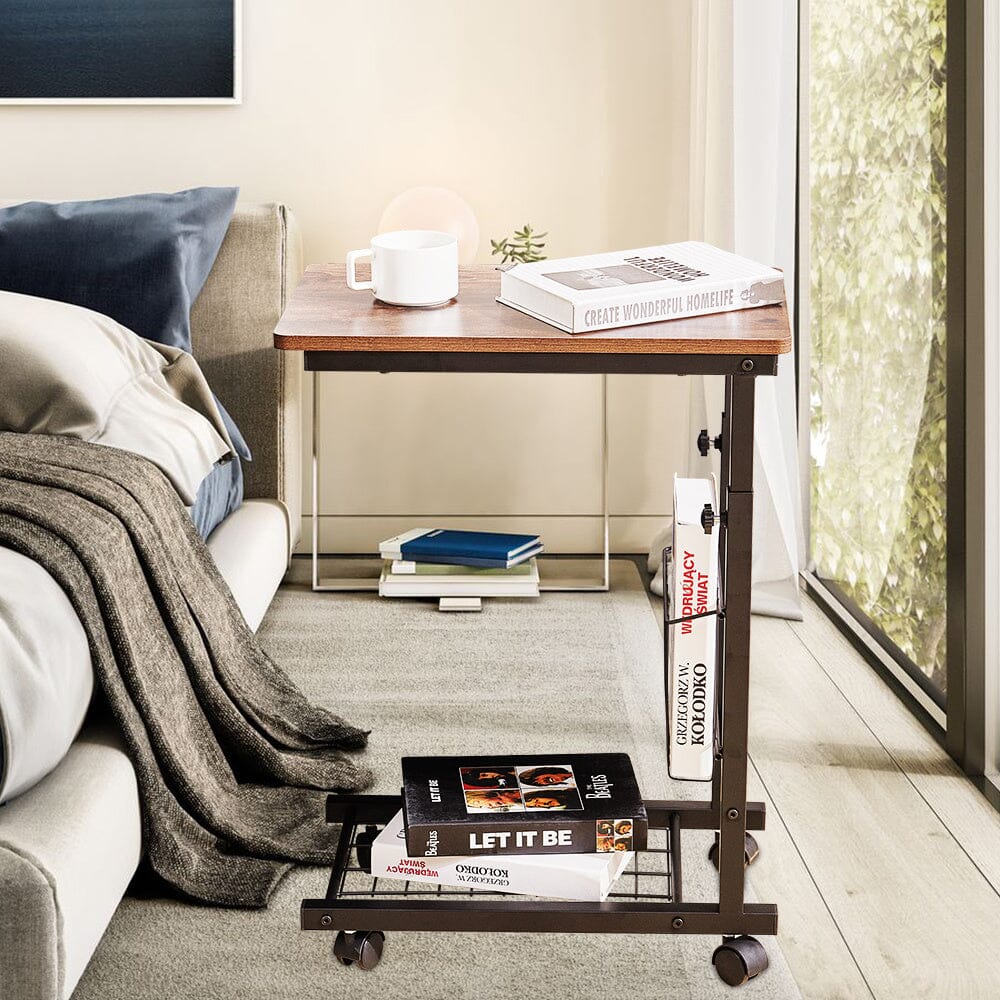 Adjustable Vintage Shaped Side Table with Black Legs Living and Home