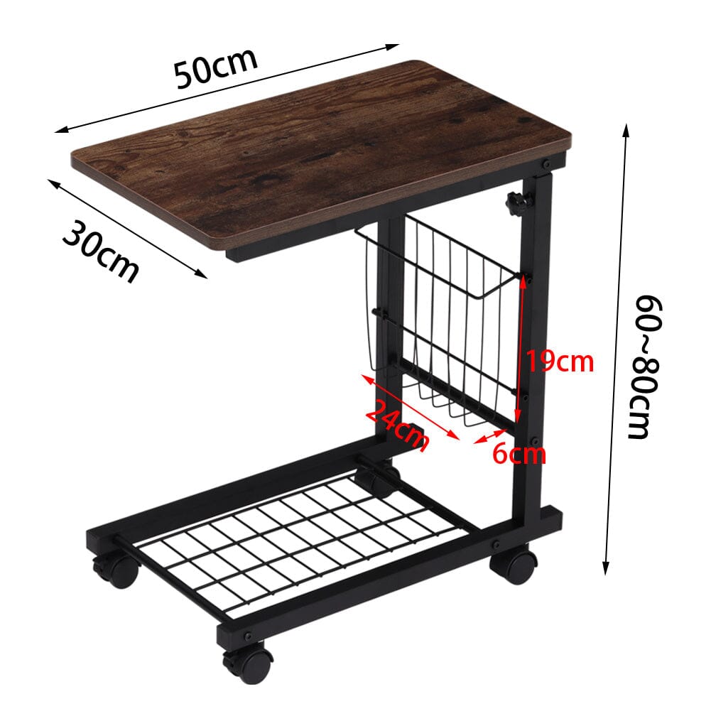Adjustable Vintage Shaped Side Table with Black Legs Living and Home