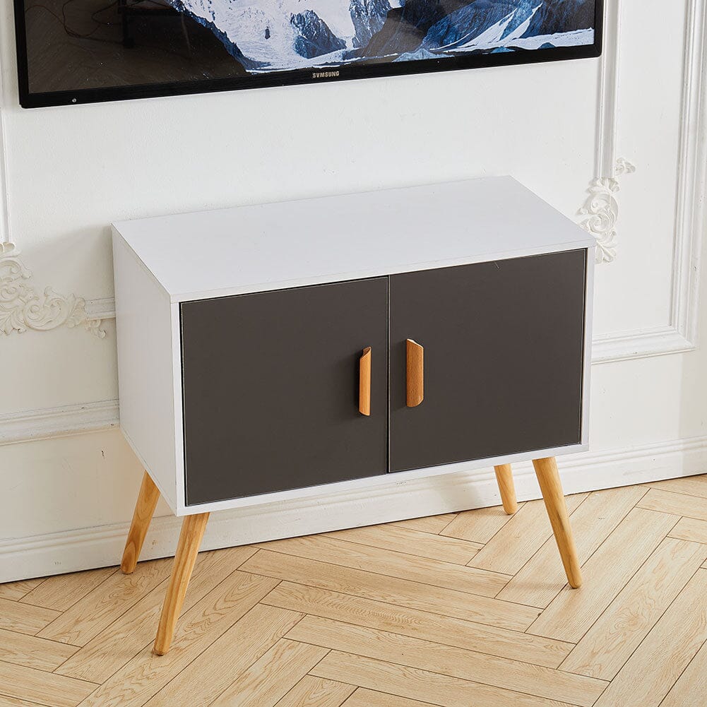 Elegant 2-Door TV Cabinet with Wooden Handles Living and Home