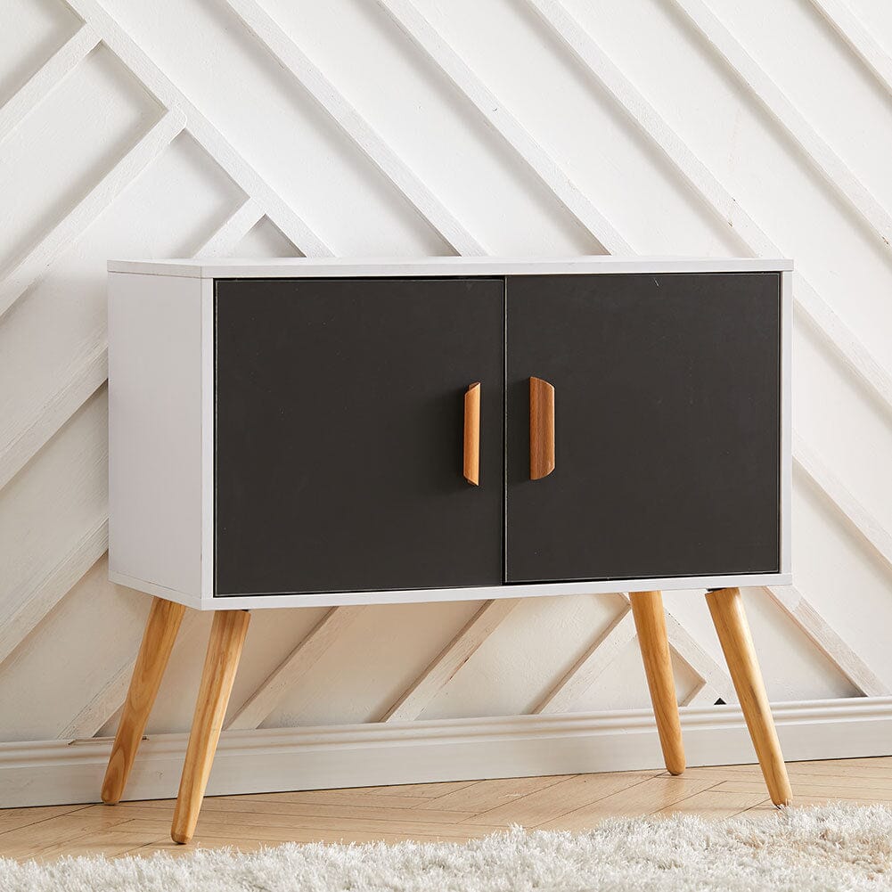 Elegant 2-Door TV Cabinet with Wooden Handles Living and Home
