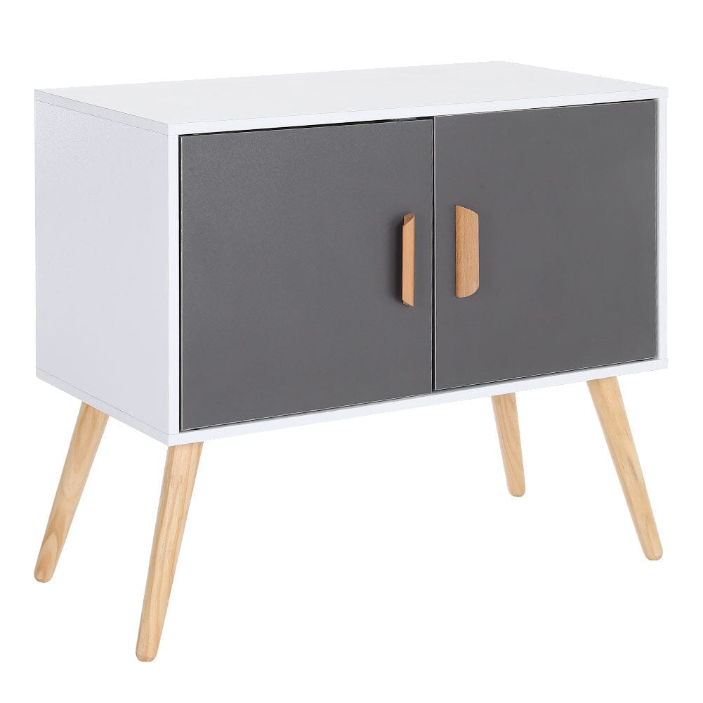 Elegant 2-Door TV Cabinet with Wooden Handles Living and Home