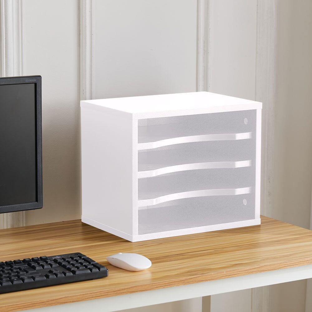 Deluxe 2-Tier Printer Stand with Adjustable Shelves Living and Home