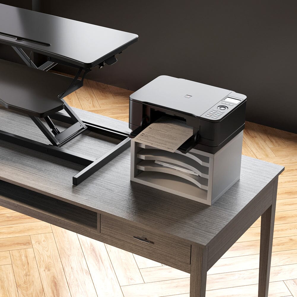 Deluxe 2-Tier Printer Stand with Adjustable Shelves Living and Home