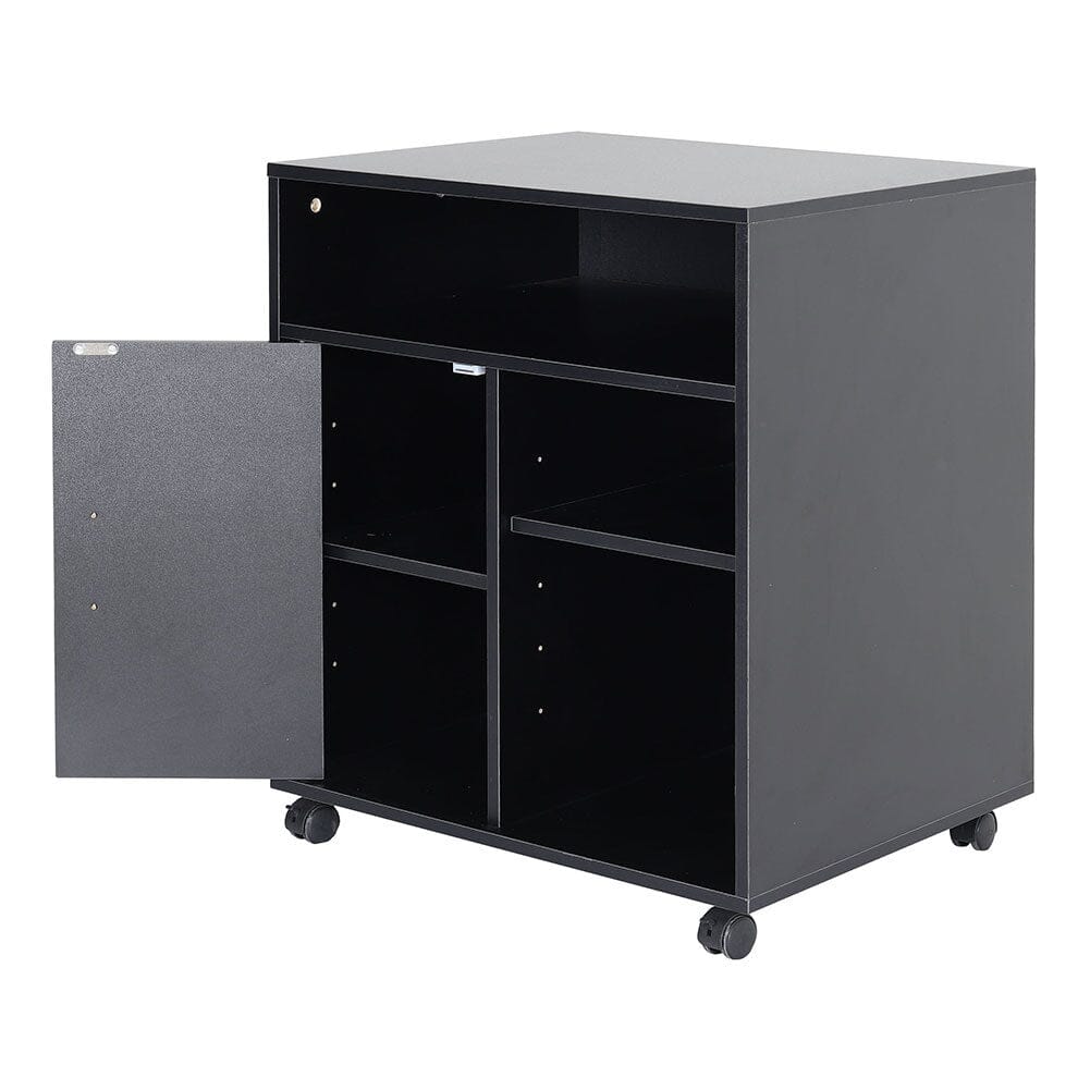 Black Printer Stand with Cabinet for Medium to Large Printers Living and Home