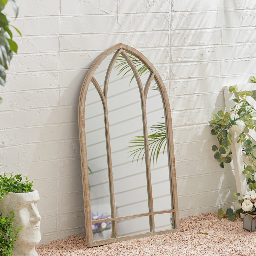 Decorative Metal Arched Garden Window Mirror Garden Mirrors Living and Home