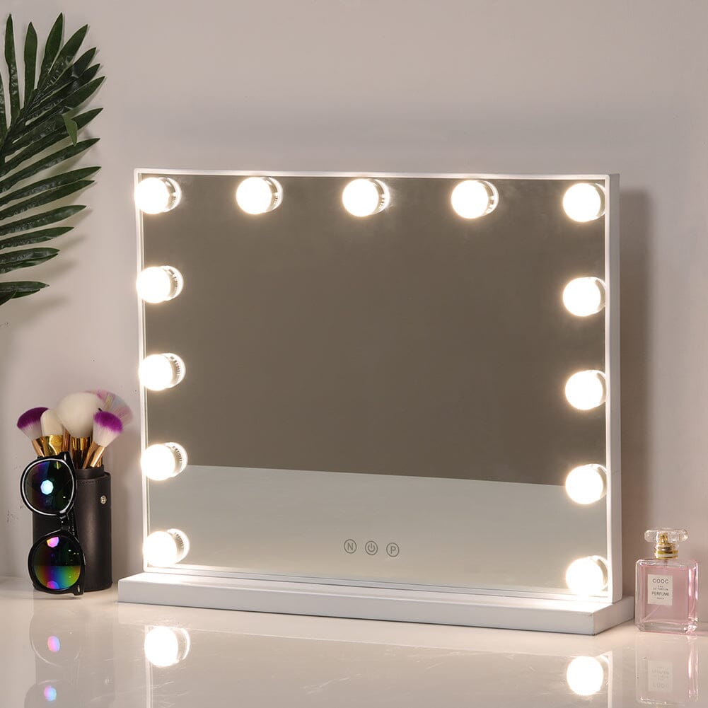 52cm WFashion Vanity Hollywood Mirror with LED Light & Touch Dimmable Bulb LED Make Up Mirrors Living and Home 62cm * 52cm