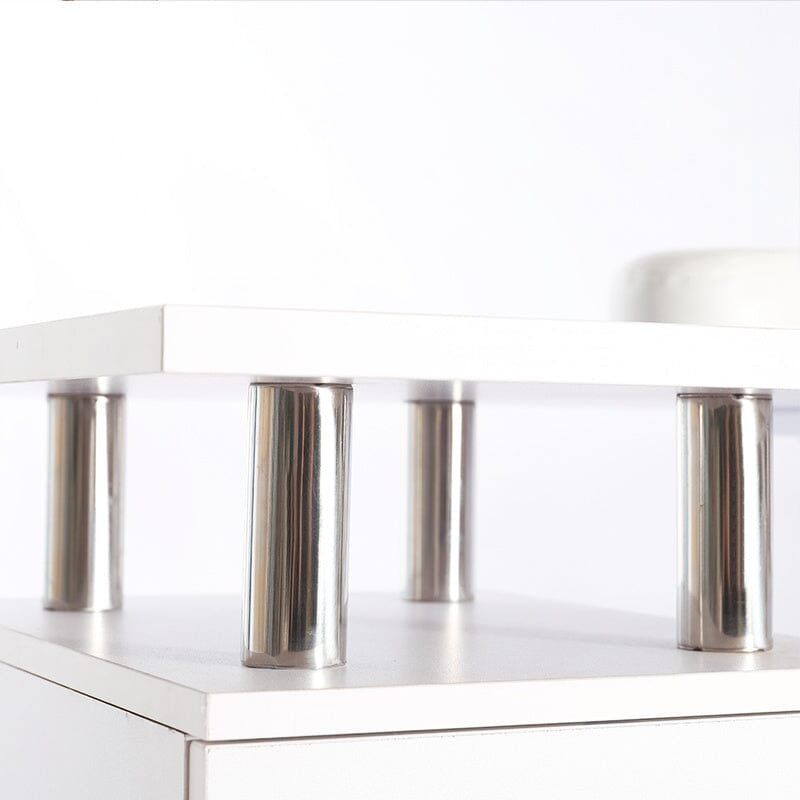 120cm Wide White Professional Manicure Table on Wheels with 8 Drawer Dressing Tables Living and Home