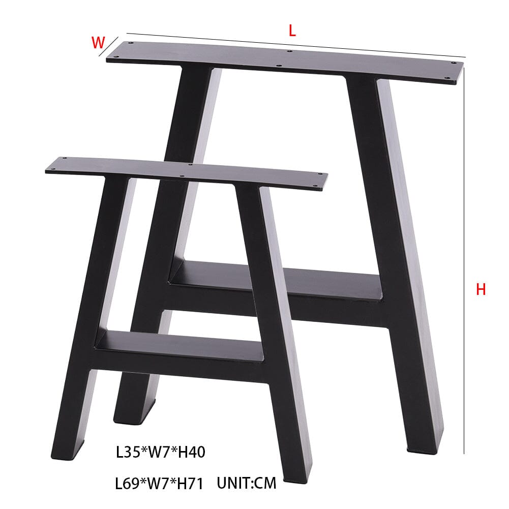 Set of 2 Heavy Duty Tube Metal Legs for Furniture Living and Home