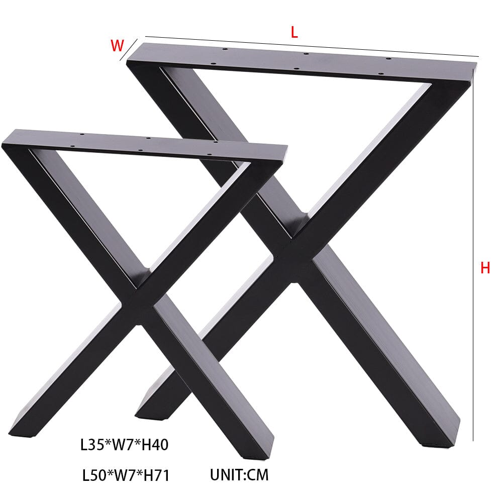 Industrial Metal X-Shaped Legs for Tables Desks for DIY Set of 2 Living and Home